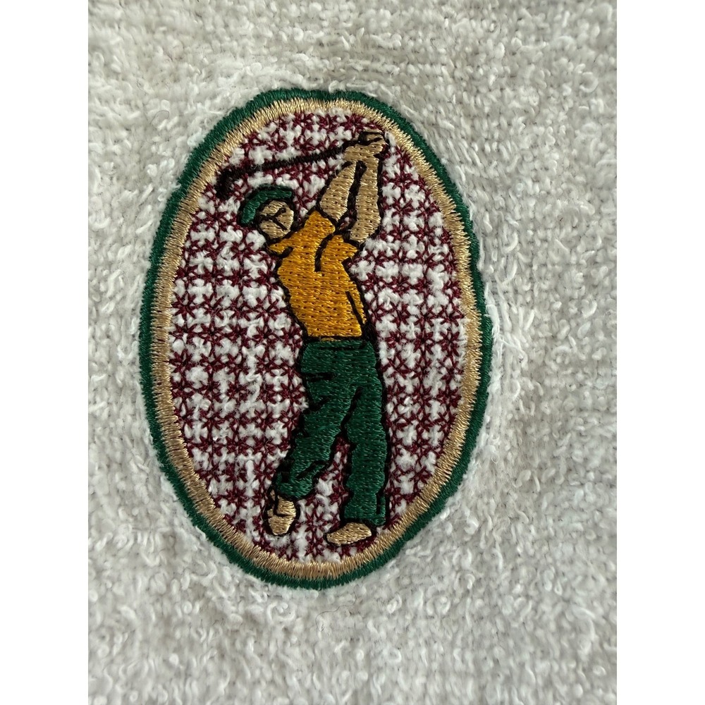 Vintage White Golf Bag Caddy Towel White Retro Embroidery Accessories USA
